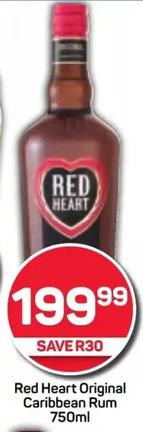 Pick n Pay Red Heart Original Caribbean Rum 750ml offer