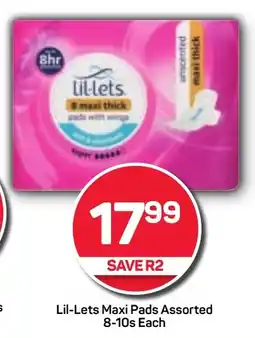 Pick n Pay Lil-Lets Maxi Pads Assorted 8-10s Each offer