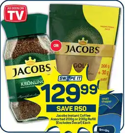 Pick n Pay Jacobs Instant Coffee Assorted 200g or 230g Refill (Excludes Decaf) Each offer