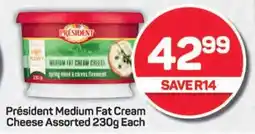 Pick n Pay Président Medium Fat Cream Cheese Assorted 230g Each offer