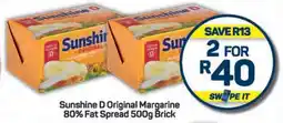 Pick n Pay Sunshine D Original Margarine 80% Fat Spread 500g Brick offer