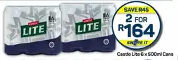 Pick n Pay Castle Lite 6 x 500ml Cans offer