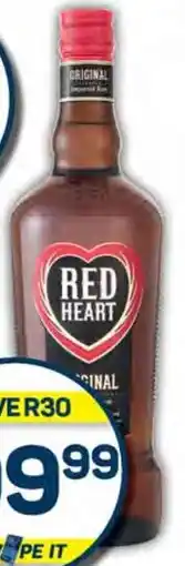 Pick n Pay Red Heart Original Caribbean Rum 750ml offer