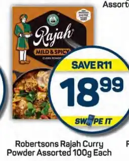 Pick n Pay Robertsons Rajah Curry Powder Assorted 100g Each offer