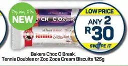 Pick n Pay Bakers Choc O Break, Tennis Doubles or Zoo Zoos Cream Biscuits 125g offer