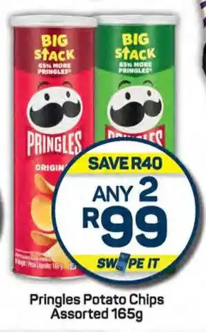 Pick n Pay Pringles Potato Chips Assorted 165g offer