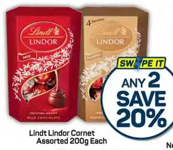 Pick n Pay Lindt Lindor Cornet Assorted 200g Each offer