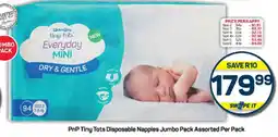 Pick n Pay PnP Tiny Tots Disposable Nappies Jumbo Pack Assorted Per Pack offer