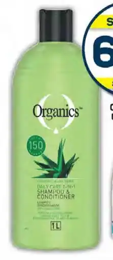 Pick n Pay Organics Shampoo, Conditioner or 2in1 Assorted 1 Litre Each offer