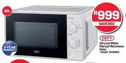 Pick n Pay DEFY 20 Litre White Manual Microwave Oven offer