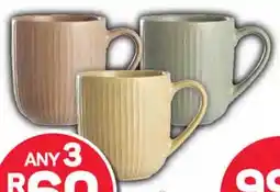Pick n Pay DAY Stoneware Ribbed Mug Assorted Colours Each offer