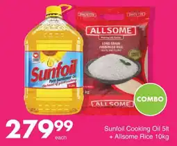 Save Sunfoil Cooking Oil 5lt + Allsome Rice 10kg offer