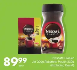 Save Nescafe Classic Jar 200g Assorted/Pouch 230g (Excluding Decaf) offer