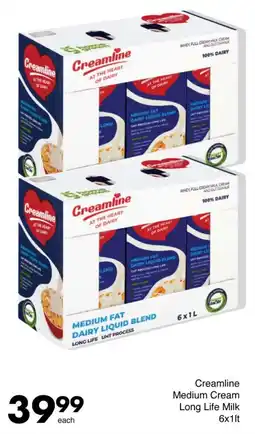 Save Creamline Medium Cream Long Life Milk 6x1lt offer