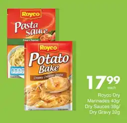 Save Royco Dry Marinades 40g/ Dry Sauces 38g/ Dry Gravy 32g offer