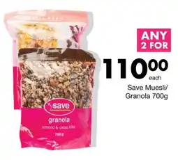 Save Save Muesli/ Granola 700g offer