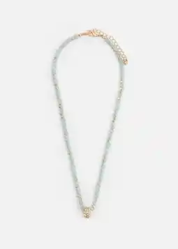 Glass Beads Diamante Ball Pendant Necklace