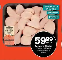 Checkers Farmer's Choice Fresh 16-Piece Chicken Braai Pack offer