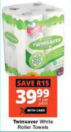 Checkers Twinsaver White Roller Towels offer