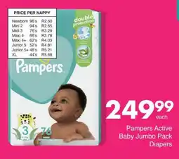 Save Pampers Active Baby Jumbo Pack Diapers offer