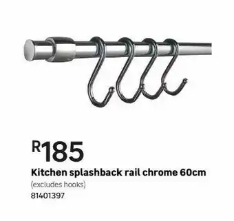 Leroy Merlin Kitchen splashback rail chrome 60cm offer