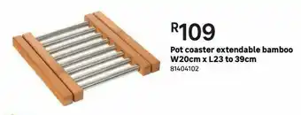 Leroy Merlin Pots coaster extendable bamboo w20cm x l23 to 39cm offer