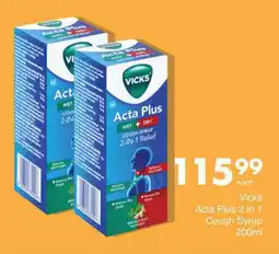 Save Vicks Acta Plus 2 in 1 Cough Syrup 200ml offer