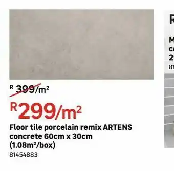Floor tiles porcelain remix artens concrete 60cm x 30cm