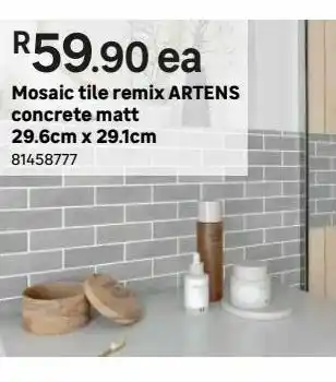 Leroy Merlin Mosaci tile remix artens concrete matt 29.6cm x 29.1cm offer