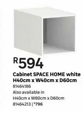 Leroy Merlin Cabinet space home white h40cm x w40cm x d60cm offer