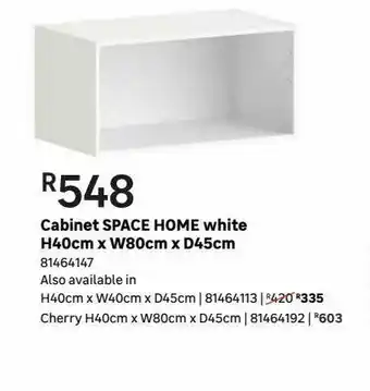 Leroy Merlin Cabinet space home white h40cm x w80cm x d45cm offer