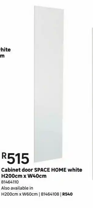 Leroy Merlin Cabinet doors space home white h200cm x w40cm offer