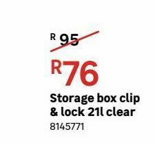 Leroy Merlin Storage box clip & lock 21l clear offer