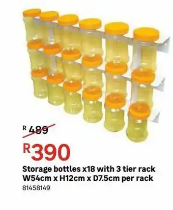 Leroy Merlin Storage bottle x18 with 3 tier rack w54cm x h12cm x d7.5cm per rack offer