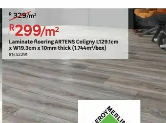 Leroy Merlin Laminate flooring artens coligny l129.1cm x w19.3cm x 10mm thick (1.744m2/box) offer
