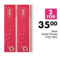 Save Facial Tissues 2 Ply 150's