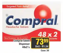 J&E Cash and Carry Compral Tablet Dispenser 48x2's offer