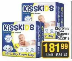 J&E Cash and Carry Kiss Kids Diapers 5x20's offer