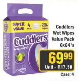 J&E Cash and Carry Cuddlers Wet Wipes Value Pack 6x64's offer
