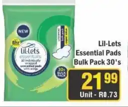 J&E Cash and Carry Lil-Lets Essential Pads Bulk Pack 30's offer