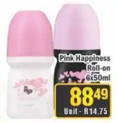 J&E Cash and Carry Pink Happiness Roll-on 6x50ml offer