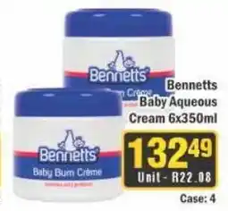 J&E Cash and Carry Bennetts Baby Aqueous Cream 6x350ml offer
