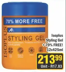 J&E Cash and Carry Isoplus Styling Gel +70% FREE! 12x425ml offer