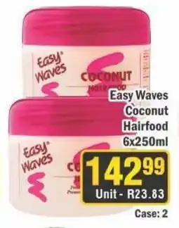 J&E Cash and Carry Easy Waves Coconut Hairfood 6x250ml offer