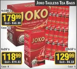 J&E Cash and Carry JOKO TAGLESS TEA BAGS offer