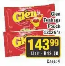 J&E Cash and Carry Glen Teabags Pouch 12x26's offer