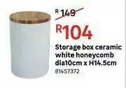 Leroy Merlin Honeycomb Storage Box Ceramic (White) Dia 10cm x H14.5cm offer