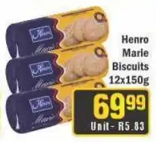 J&E Cash and Carry Henro Marie Biscuits offer