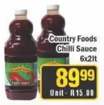 J&E Cash and Carry Country Foods Chilli Sauce 6x21t offer