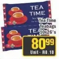 J&E Cash and Carry Tea Time Teabags 10x26's offer